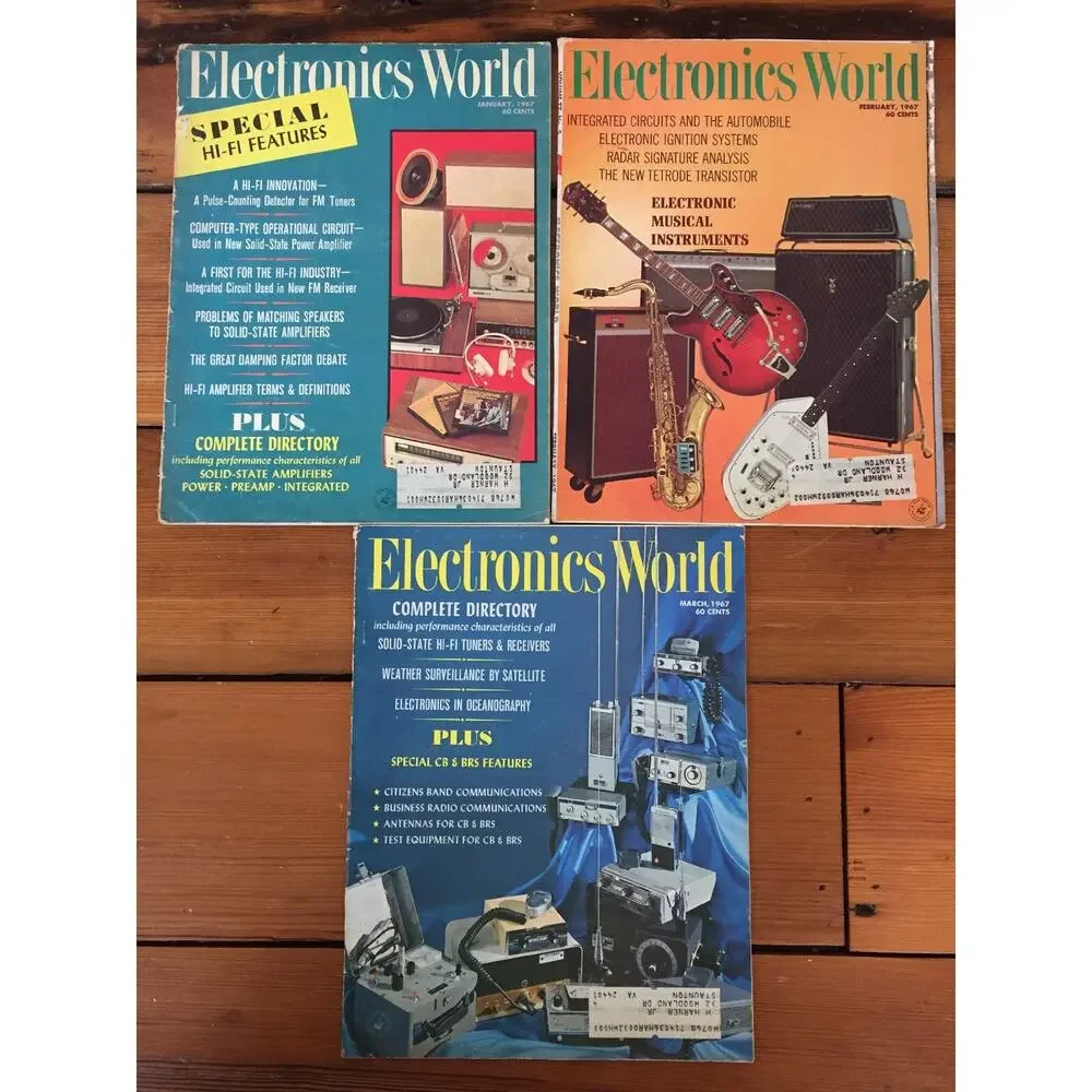 Vintage Lot 10 1967 Electronics World Magazine Computer Sci-Fi Radio Atomic Era